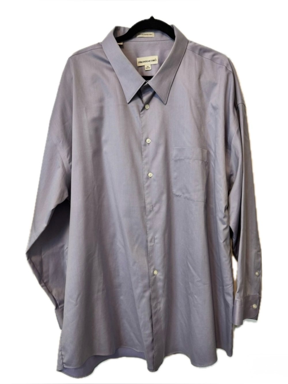 Pronto Uomo Lavender Dress Shirt Mens 20 34/35 Cotton Twill Classic Fit Office - Picture 2 of 5